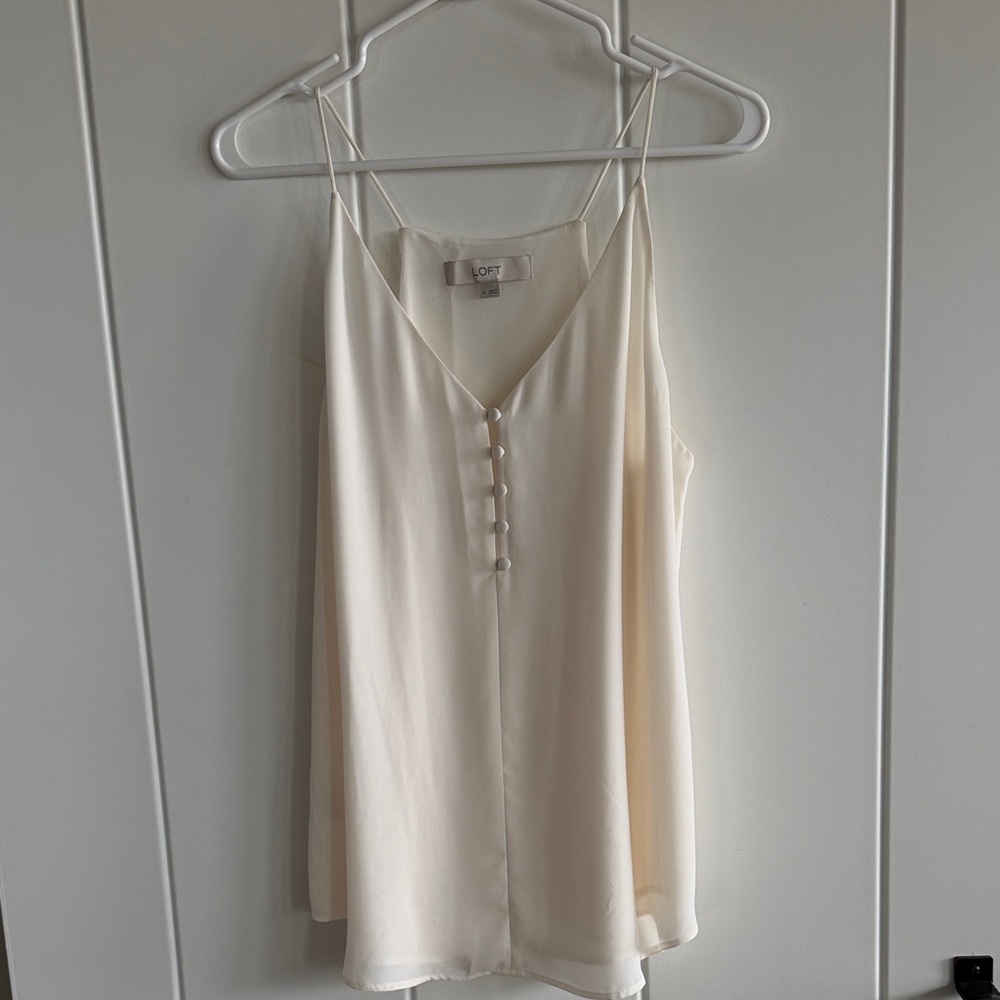 LOFT Ivory Button-Front Camisole